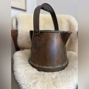 Antique Large primitive copper watering can kettle